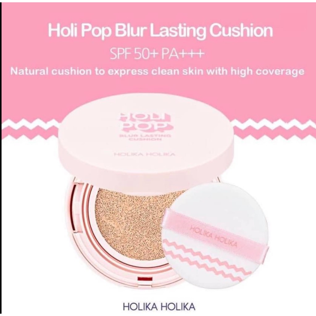 Phấn nước Holika Holika Holi Pop Blur Lasting Cushion SPF50+ PA+++ màu 01 Vanilla