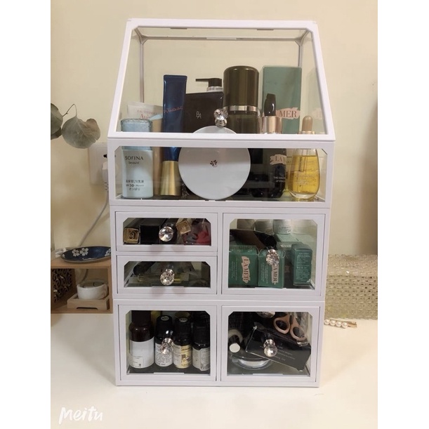 Kệ Tủ Đựng Mỹ Phẩm Thuỷ Tinh White Phong Cách Hiện Đại