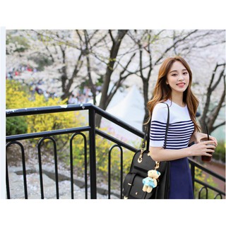 Ba lô nữ kèm móc khóa gấu T024