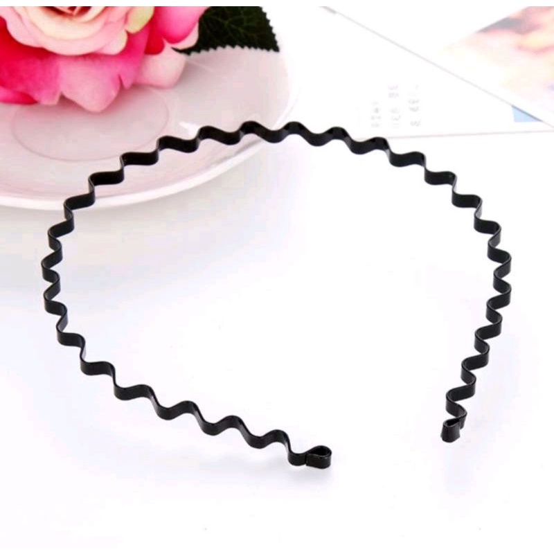 Băng đô cài tóc thời trang gợn sóng kim loại đơn giản cá tính,mang phong cách Hàn Quốc