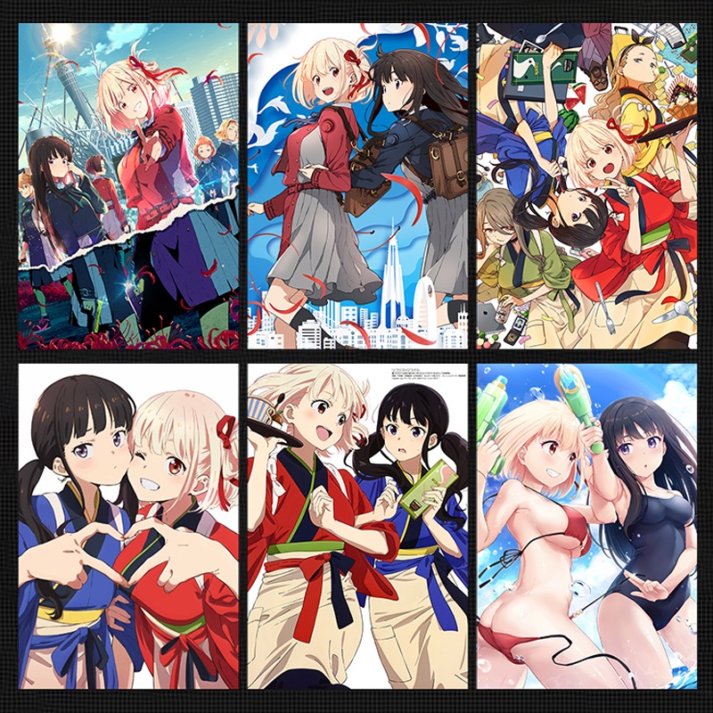 Lycoris Recoil Lycoris Recoil Poster Dán Tường Anime Nhật Bản Poster Kuniki Chiburai Inoue Takina An