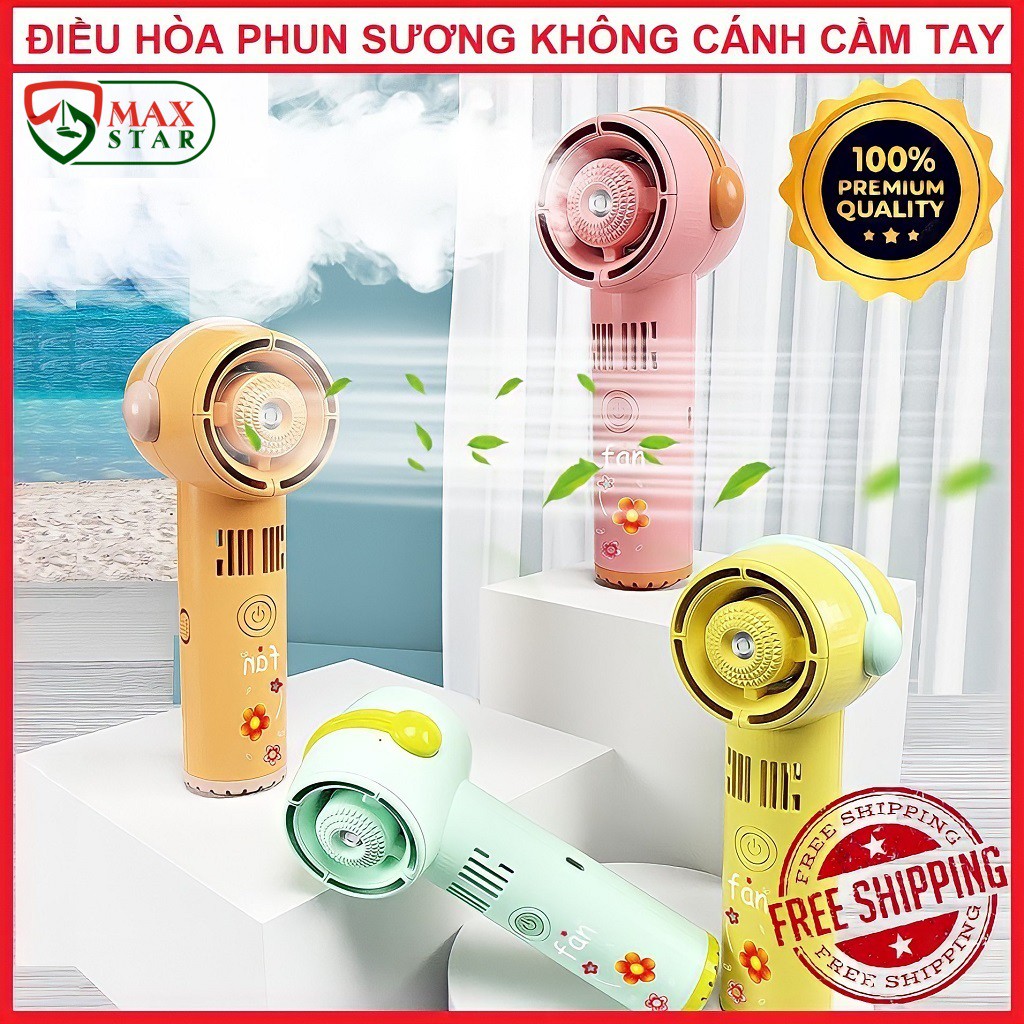 Quạt phun sương mini cầm tay không cánh tích điện để bàn siêu mát lạnh Máy phun sương mini tạo ẩm CAO CẤP ✅