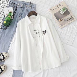 Áo Sơ Mi Nữ Thêu Mickey Đơn Giản HQ 910