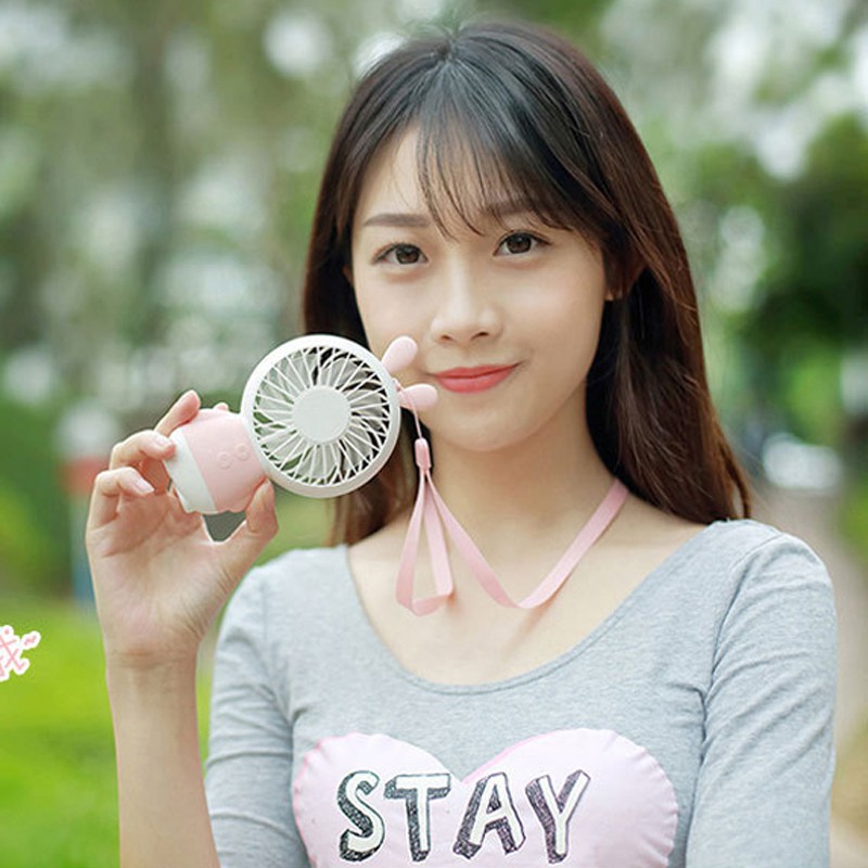 Quạt Sạc Mini Tay Thỏ nhỏ gọn thoáng mát