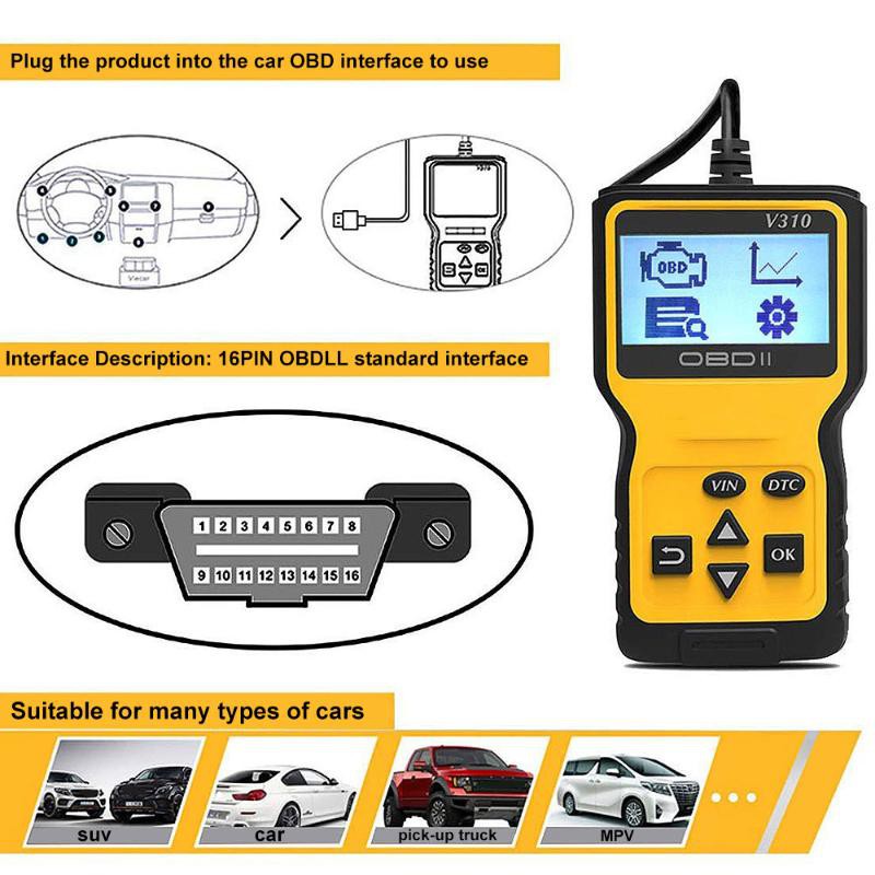 Thiết Bị Quét Chuẩn Đoán Lỗi Ô Tô Obd2 V310 Lezen / Clear Scanner Obd 2 Obd2