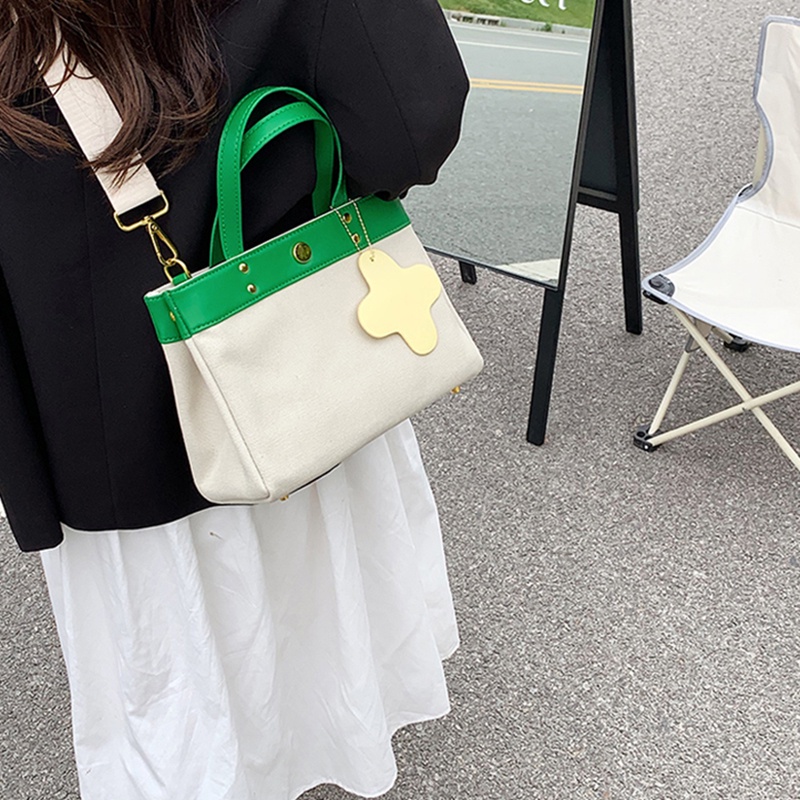 IELGY Túi Đeo Vai Vải canvas Dây Bản Rộng Phong Cách Hàn Quốc Dành Cho Nữ