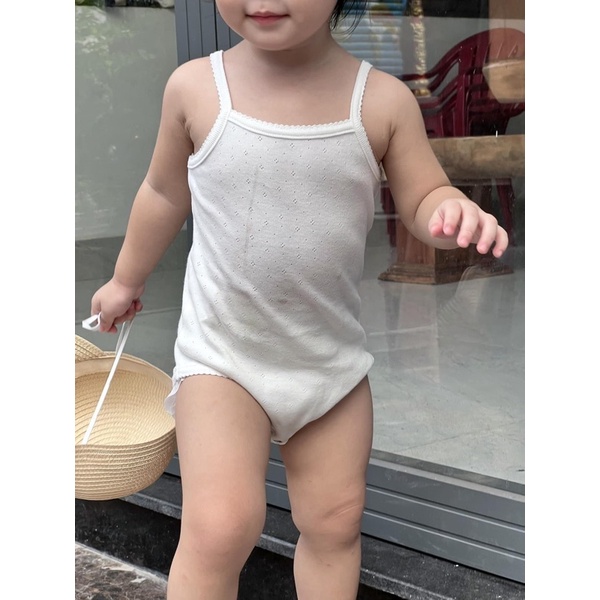 BODY CHIP DÂY MÀU TRẮNG CHO BÉ GÁI MAYORAL