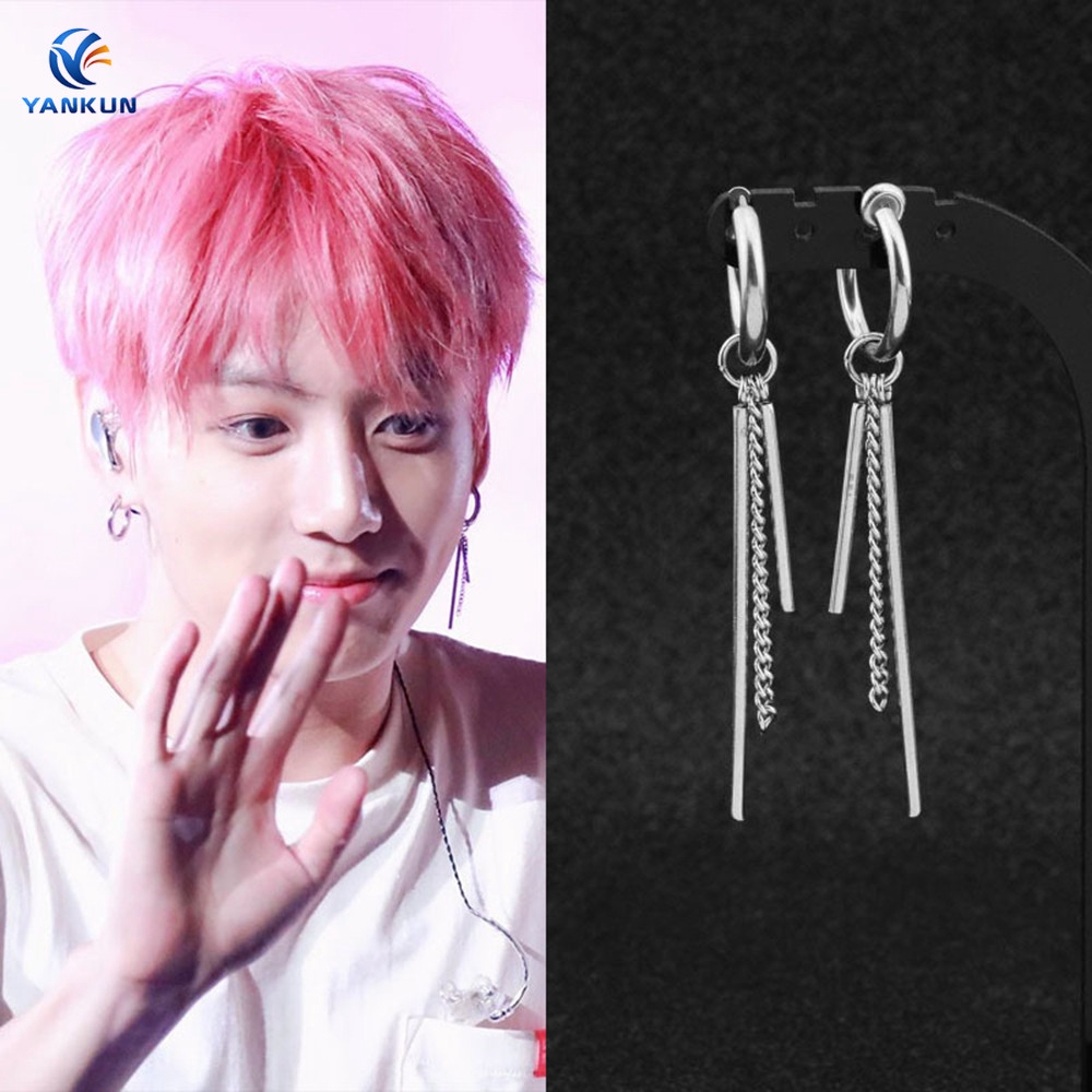 Hoa Tai Dáng Dài Phối Tua Rua Phong Cách Jungkook Bts