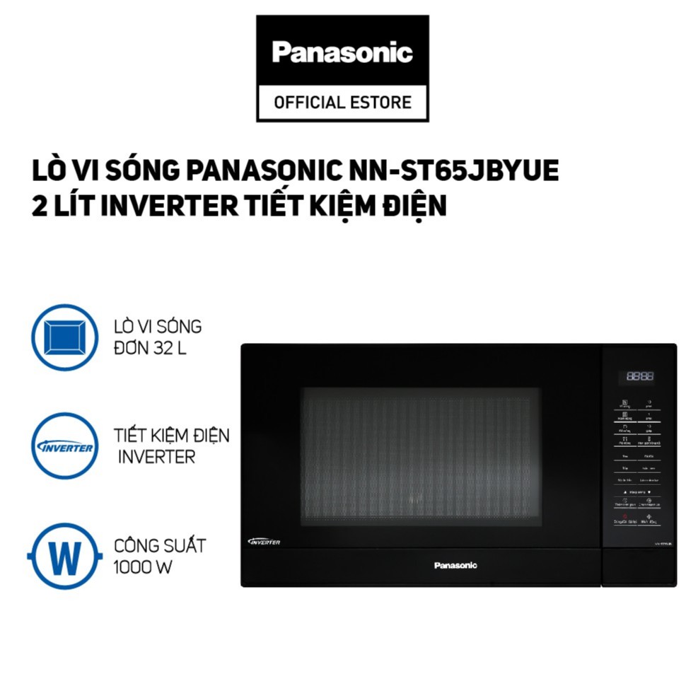 Lò Vi Sóng Panasonic NN-ST65JBYUE 32 Lít Inverter Tiết Kiệm Điện - Bảo Hành 12 Tháng