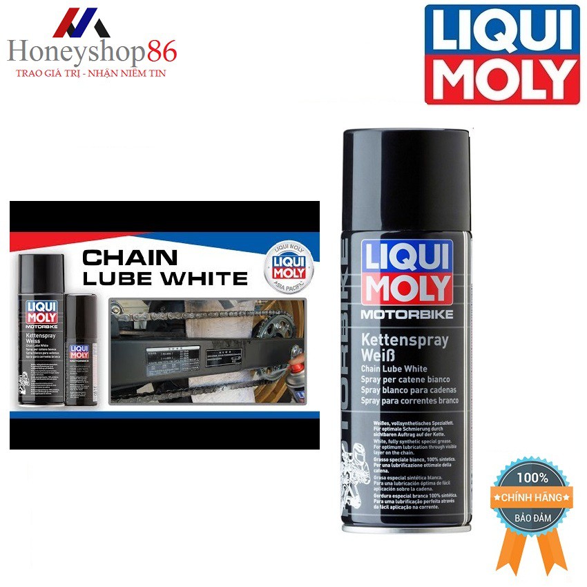 Chai xịt bôi trơn bảo vệ sên Liqui Moly Chain Lube White 1591 400ml HONEYSHOP86