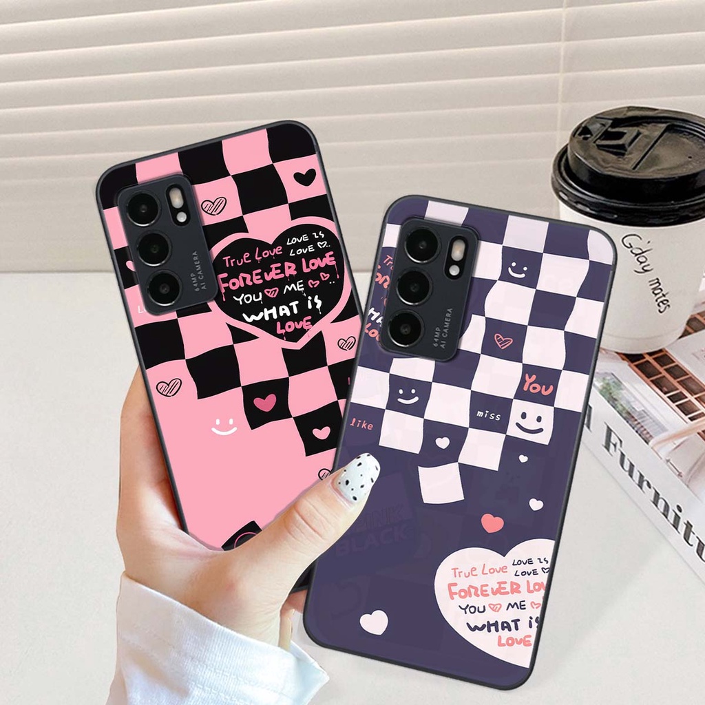Ốp Oppo Reno6 / Reno6 Z 5G / Reno 6 in hình trái tim, caro kẹo ngọt đầy cá tính siêu đẹp siêu chất