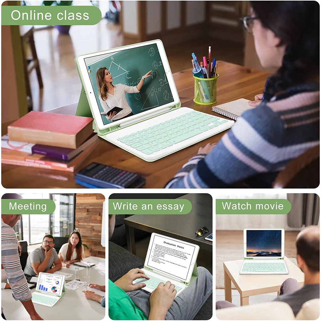 Bao Da Máy Tính Bảng Kèm Bàn Phím bluetooth Cho iPad pro11 / 12.9-iPad 56789 10.2 / Air5-4 10.9 / air1air2-9.7 2022 2018 mini5 / 4 Ốp