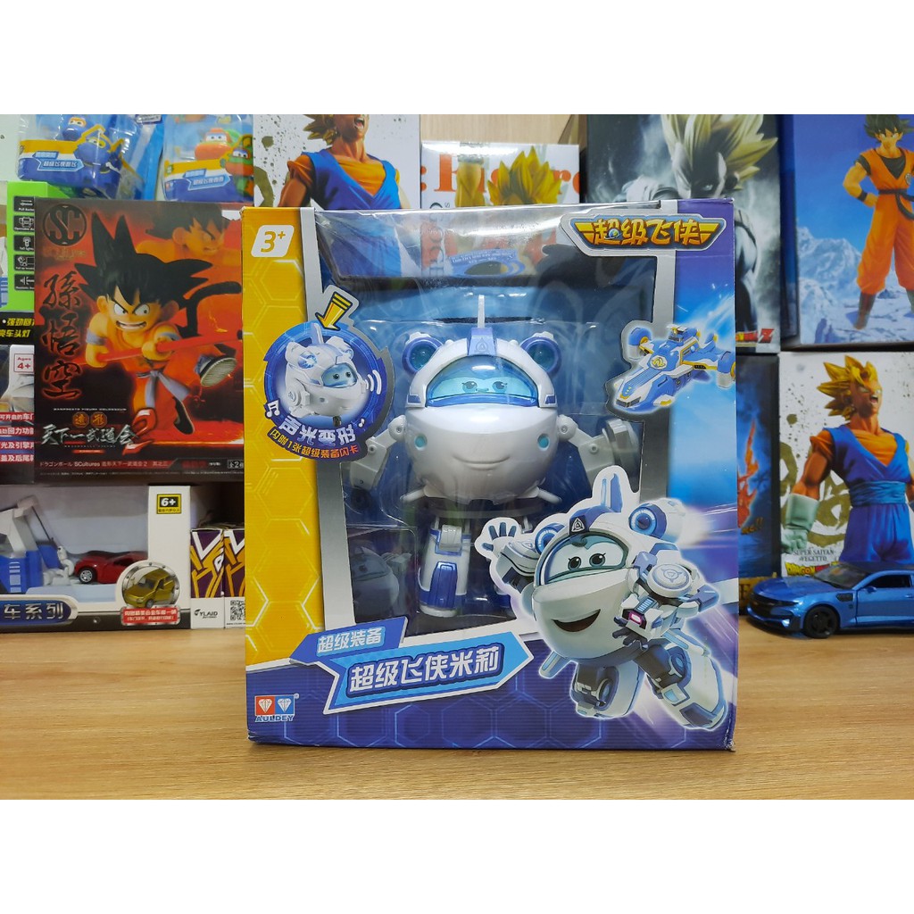 Super wings đồ chơi lắp ghép biến hình có âm thanh và đèn mô hình robot cỡ lớn: Jett, Donnie Astra Dizzy siêu cấp