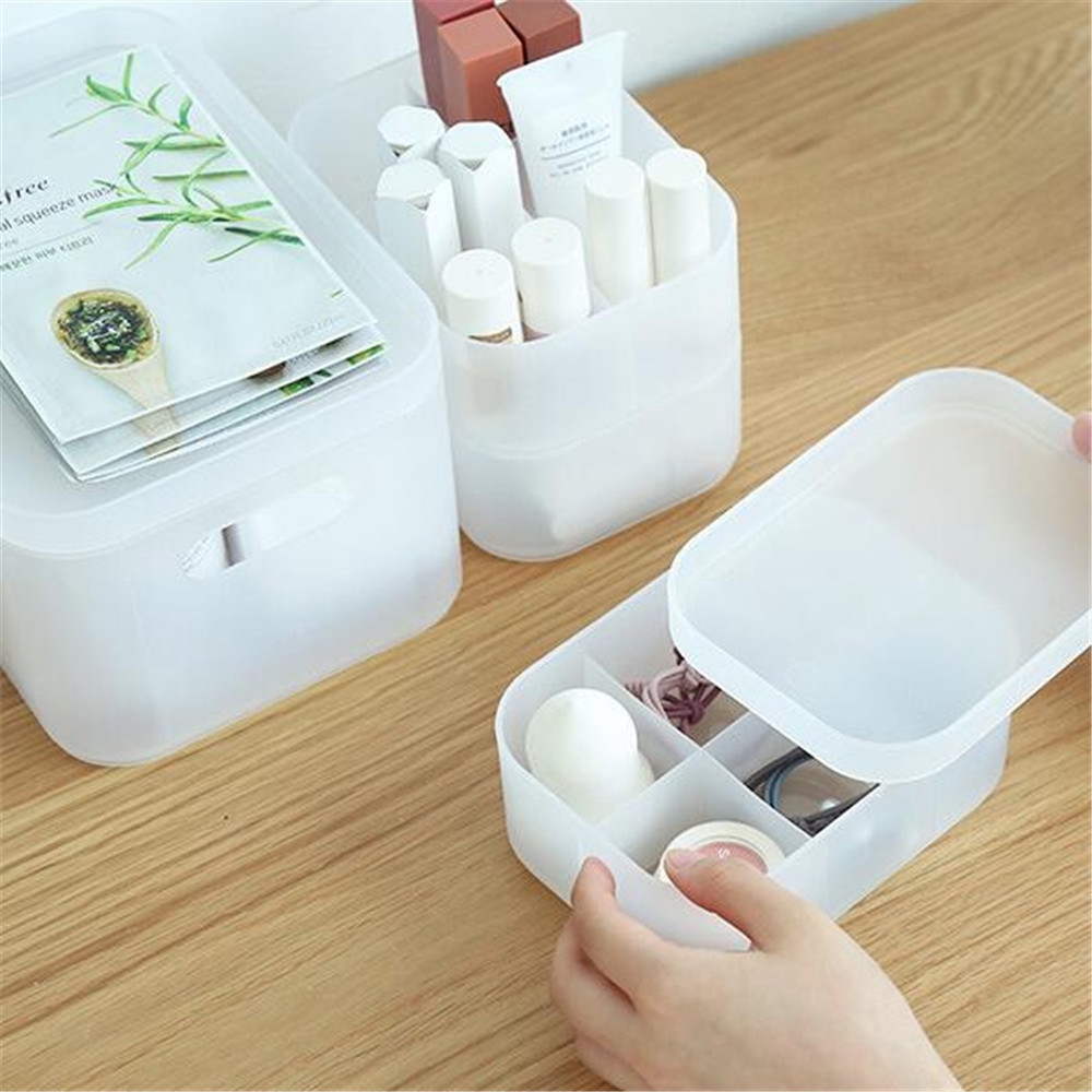 Plastic Matte Transparent Cover Cosmetic Desktop Multifunctional Storage Box