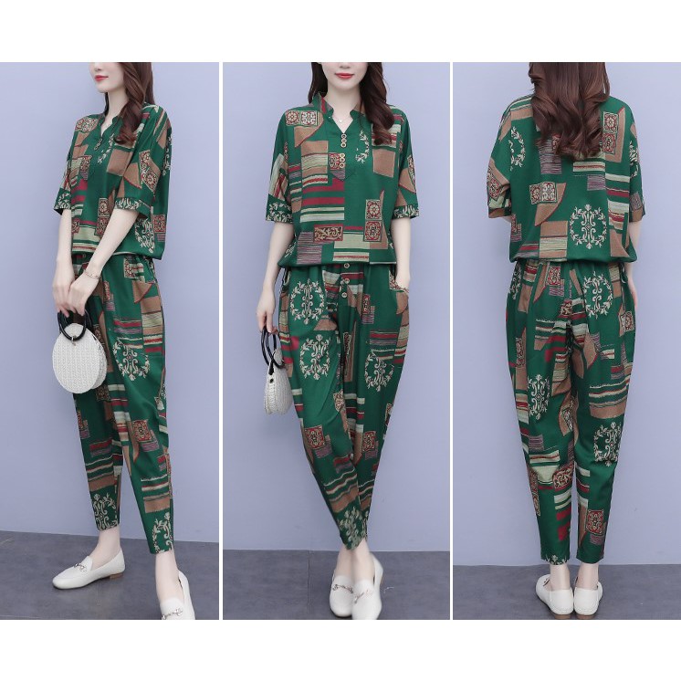 Set Bộ Đồ Nữ Trung Niên Chất Đũi Thô Mềm Mát Sang Trọng cho phái đẹp | BigBuy360 - bigbuy360.vn