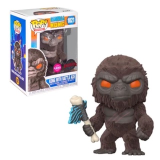 Mô hình funko pop Godzilla vs Kong Pop! Vinyl - Flocked Kong with Battle Axe - Hàng chính hãng store Mỹ