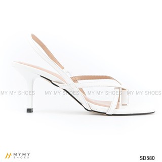 Sandal da lì xỏ ngón quai chun sau gót nhọn 7p my my shoes SD580