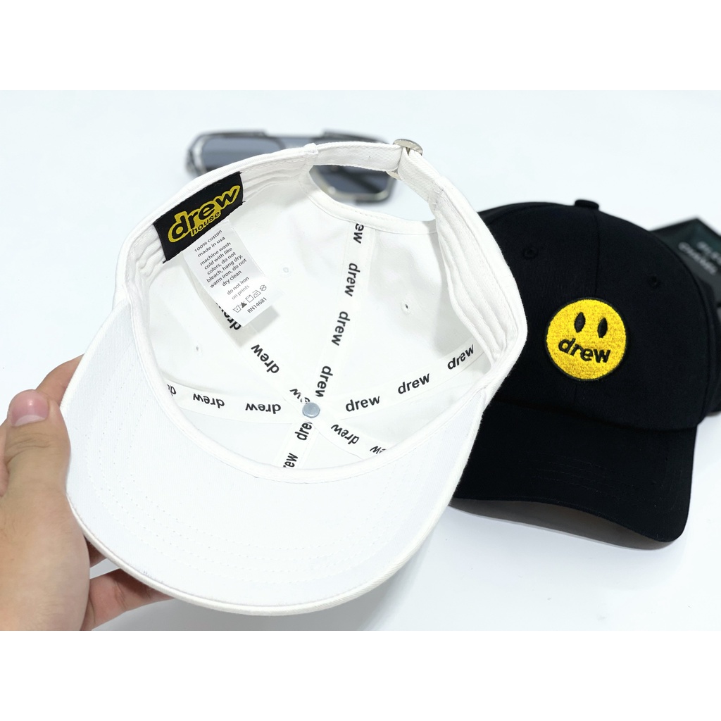 Mũ lưỡi trai, mũ cap DREW - Freesize - Logo MẶT CƯỜI thêu cao cấp siêu chuẩn