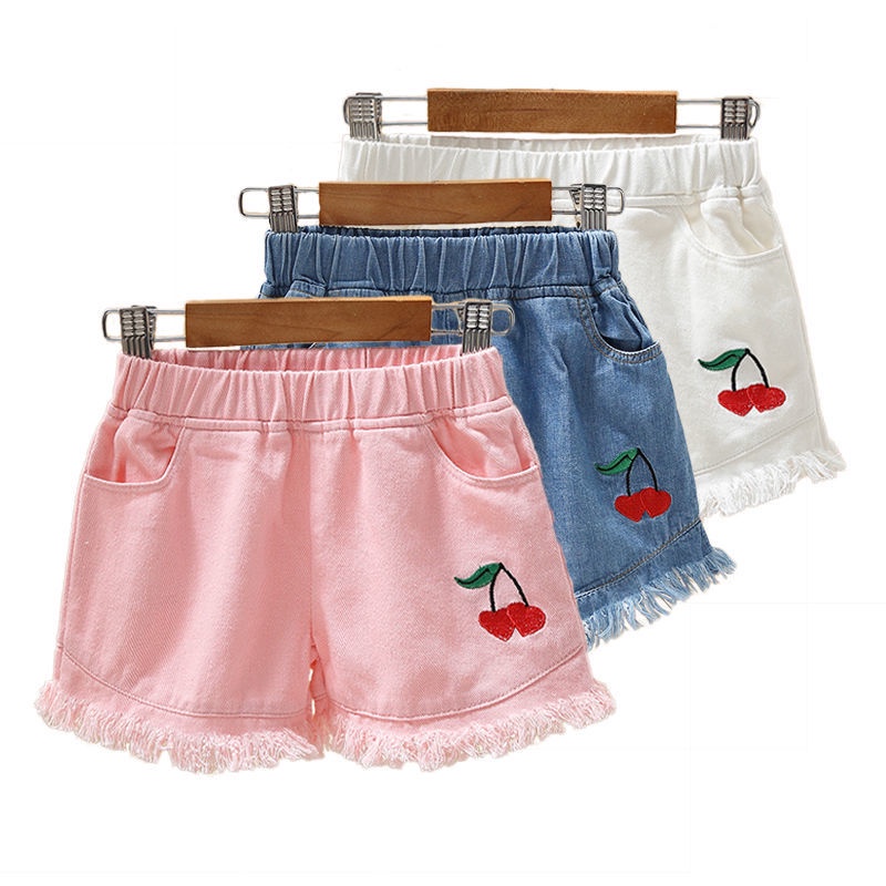 Quần Short Denim Mùa Hè Dáng Rộng Phong Cách Phương Tây Mới Cho Bé Gái