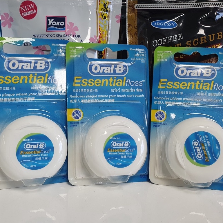 Dụng cụ vệ sinh oral b Esential - chỉ nha khoa oralb Floss Waxed Dental Floss