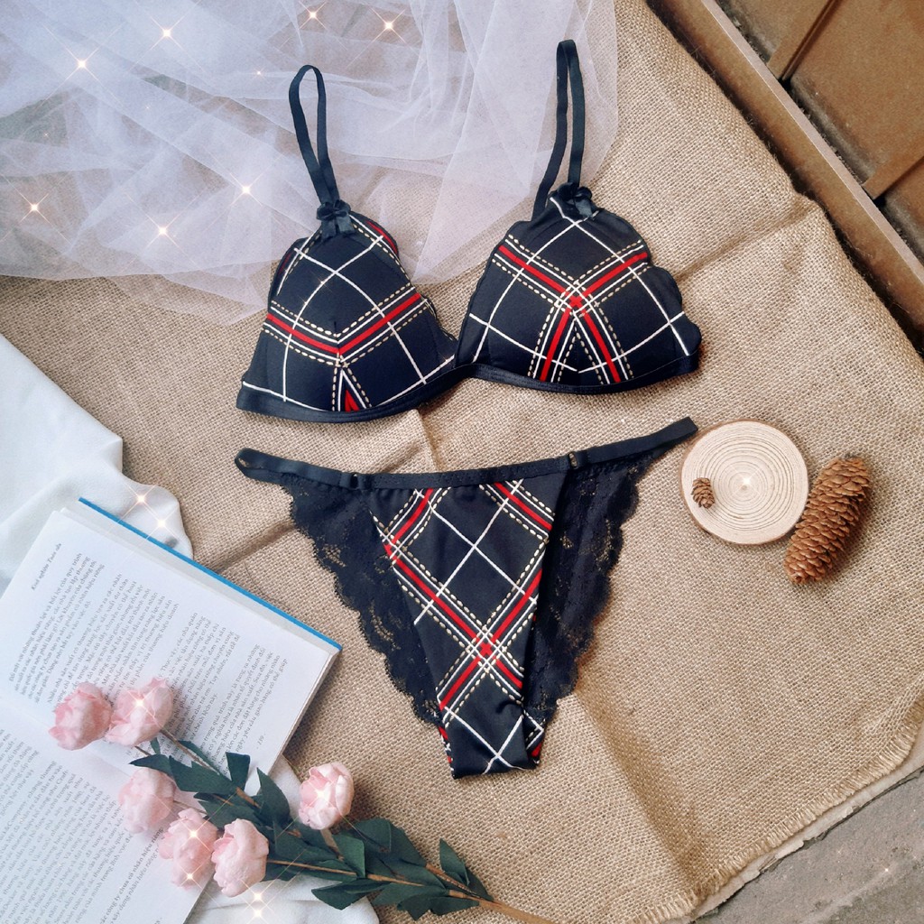 💞RẺ NHẤT SHOPPE 💞 BỘ BRA CARO ĐEN QUYẾN RŨ | BigBuy360 - bigbuy360.vn