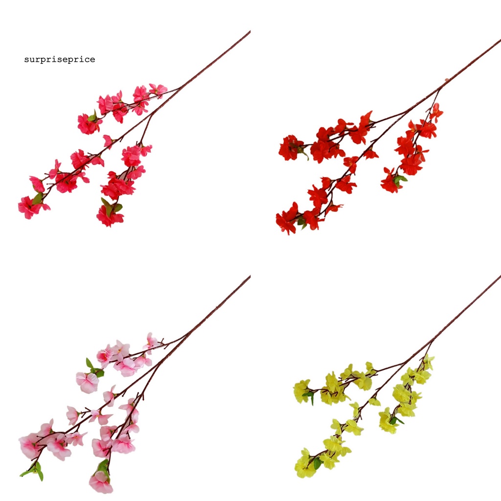 Set 2 Bó Hoa Đào Giả Trang Trí Đa Dụng Chất Lượng Cao