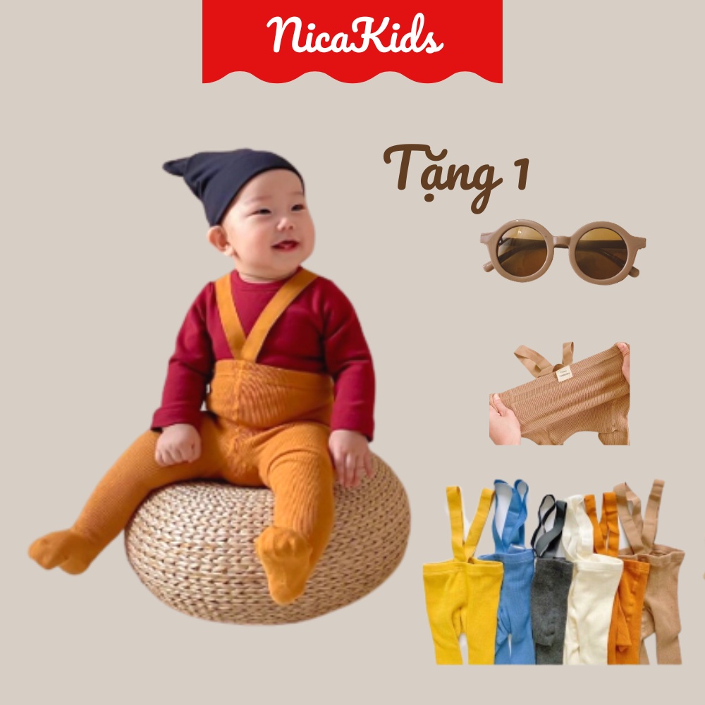 Quần tất yếm dài phong cách Hàn Quốc cho bé QY01 -Tặng 1 Kính râm cho bé