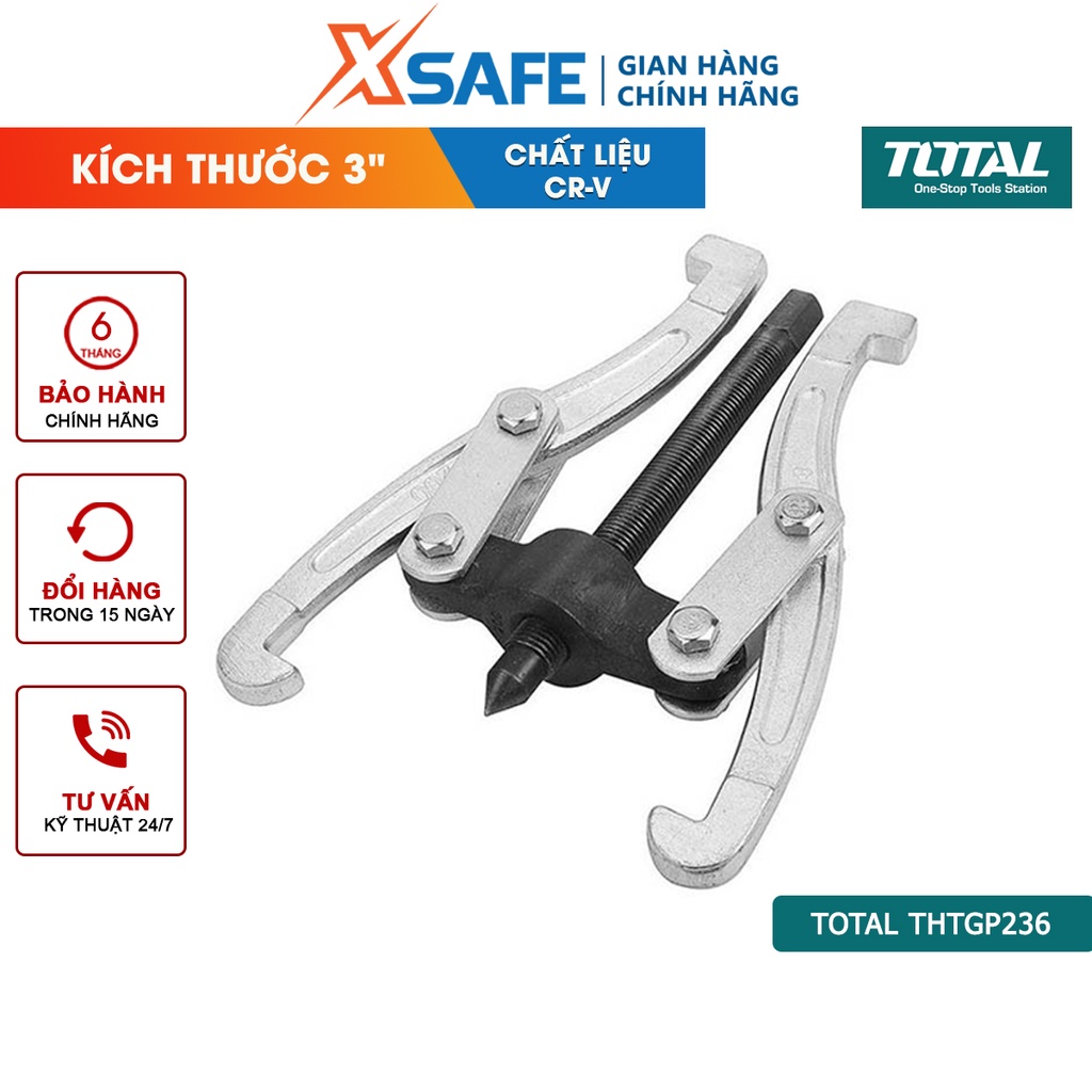 Cảo 2 chấu 3 inch TOTAL THTGP236 | cảo thủy lực Kích thước 3&quot;, Lực cảo tối đa 2000 kg, chất liệu bằng Cr-V, chịu nhiệt