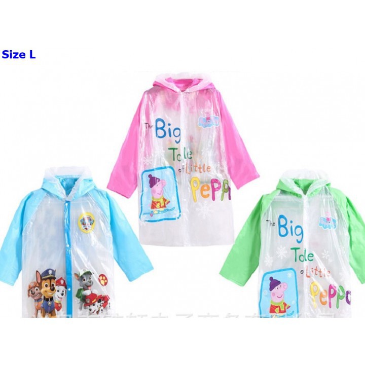 Áo Mưa Pig Peppa Cho Bé Size L 1m - 1m2