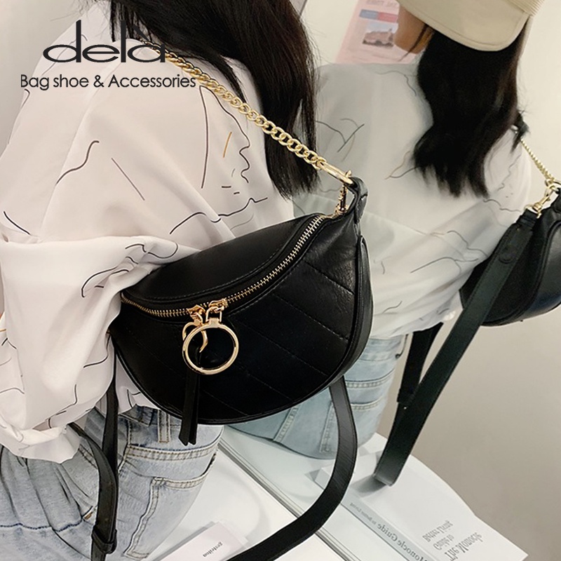 Dela Túi xách nữ đeo chéo kẹp nách dáng thuyền phong cách hàn quốc túi xách quảng châu cao cấp da đẹp mềm tiện lợi