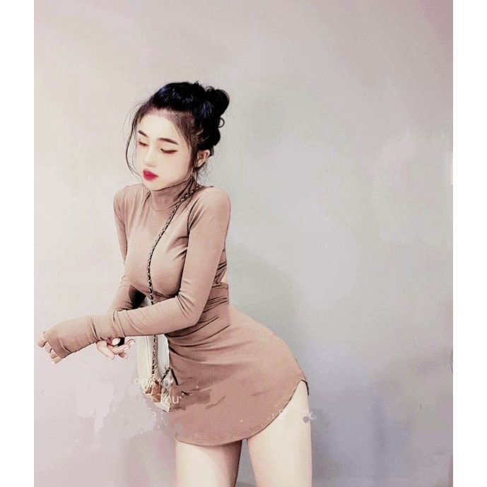 Đầm ôm body tay dài dây kéo hở lưng chất thun borip dày dặn, độ co giãn tốt, hack dáng cực xinh, váy ôm body nữ hở lưng | BigBuy360 - bigbuy360.vn