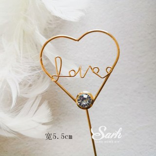 Que sắt tim LOVE màu vàng