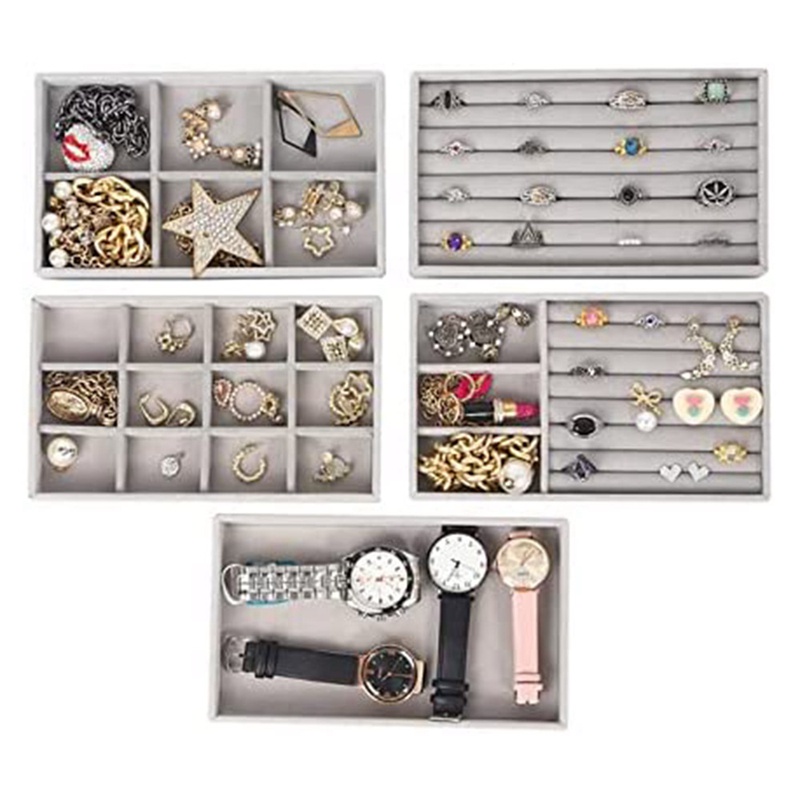 Hộp Đựng Trang Sức 5 Ngăn Kéo Bằng Acrylic Trong Suốt Tiện Dụng Giá Đỡ