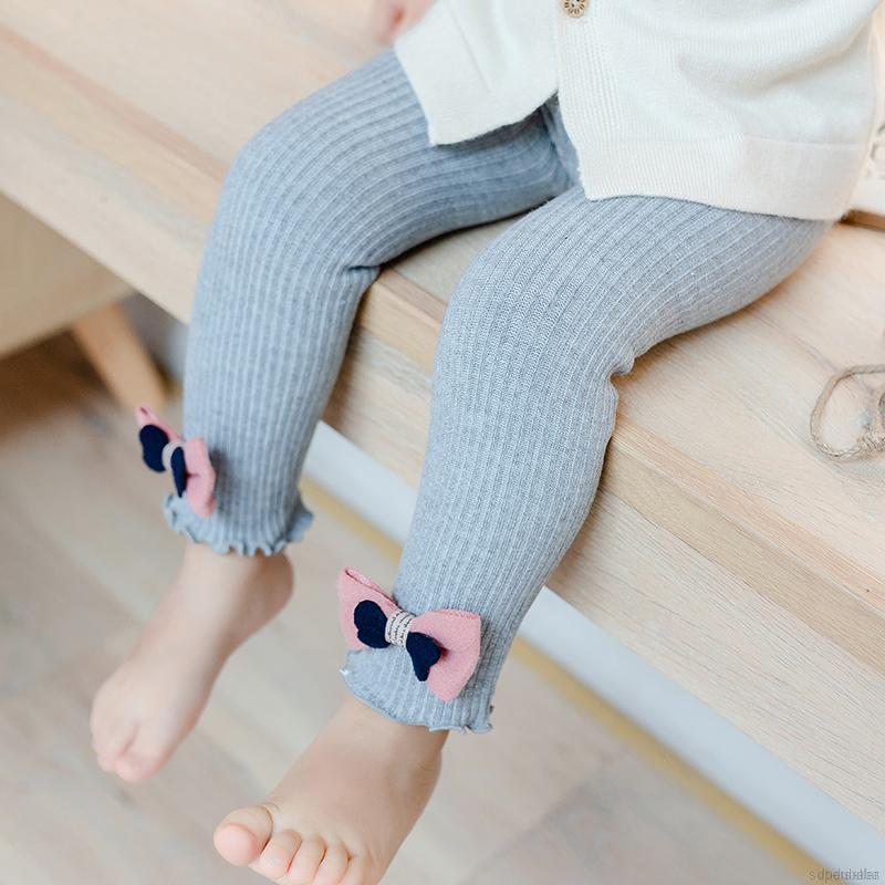 Quần legging phối nơ thời trang thu đông xinh xắn cho bé gái