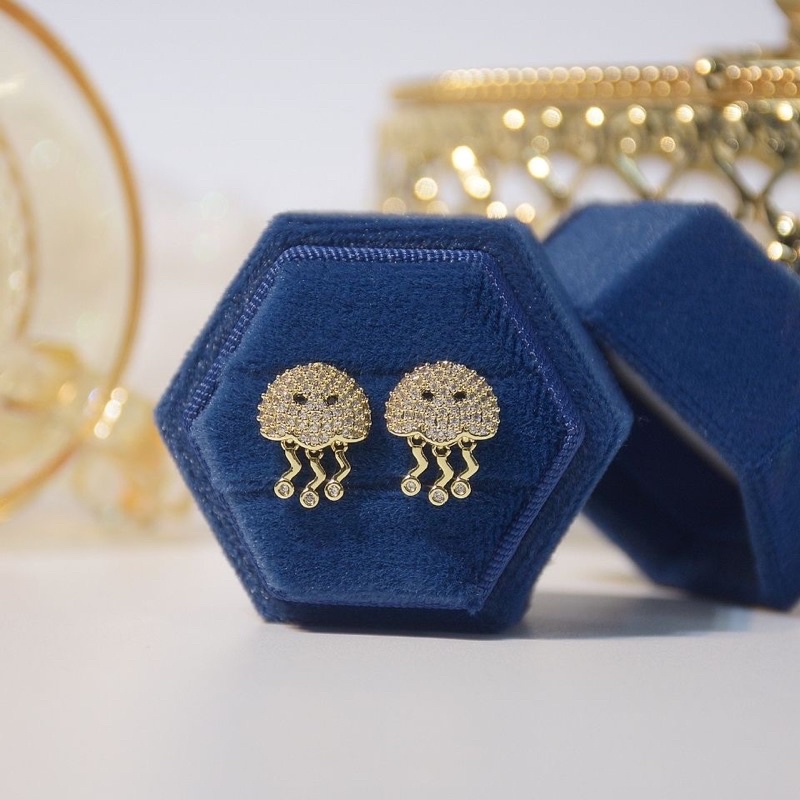 bông tai hình con bạch tuột, khuyên tai dễ thương