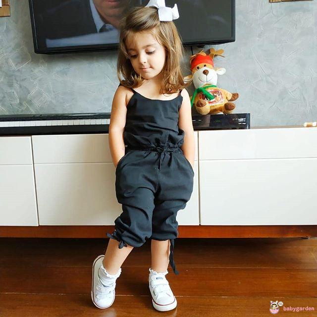 Áo liền quần hai dây màu trơn thời trang hè cho bé gái