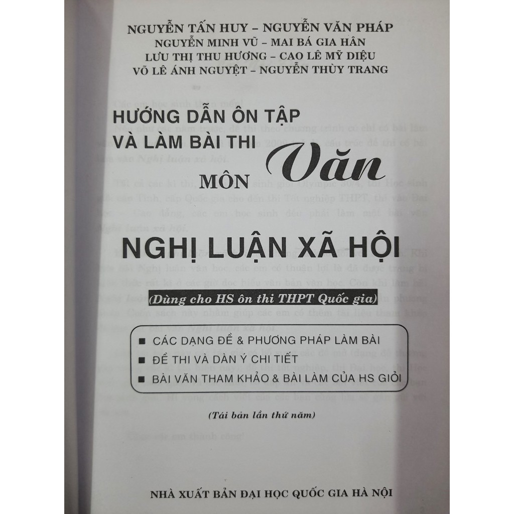 Sách - Hướng dẫn ôn tập và làm bài thi môn Văn nghị luận xã hội
