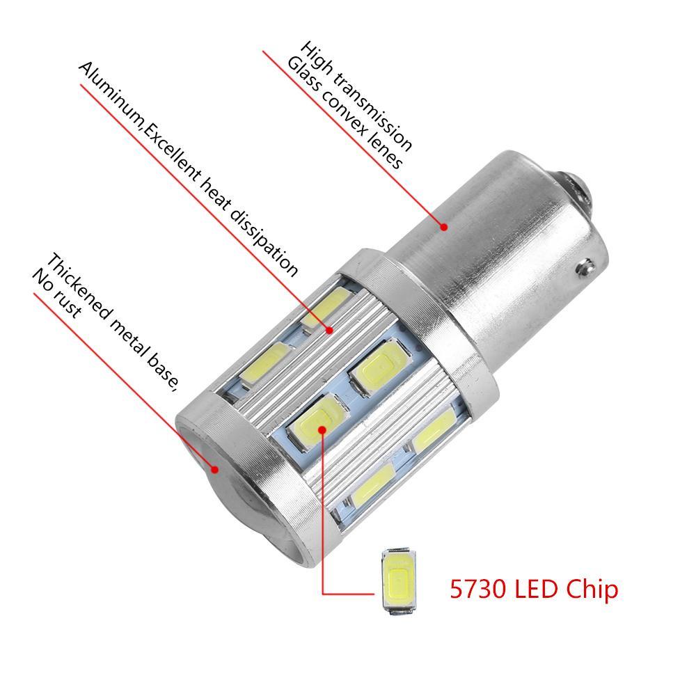 Đèn LED ChiếU SáNg TrắNg 12SMD P21W 5730 Cho Xe Hơi