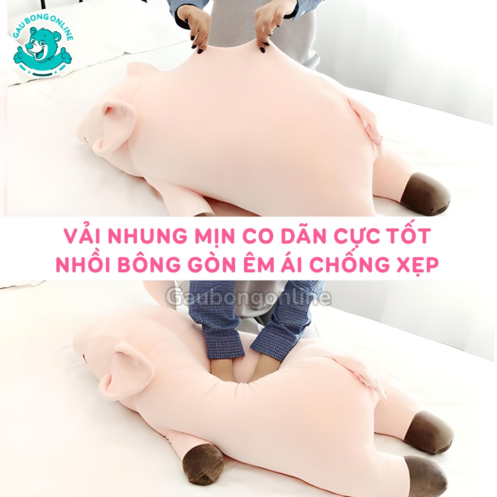 Lợn Bông Heo Hồng Nằm Làm Gối Ôm Cao Cấp Gấu Bông Online