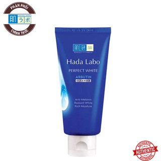 [Mã giảm giá] Sữa Rửa Mặt Dưỡng Trắng Da Hada Labo Perfect White Arbutin Cleanser 80g
