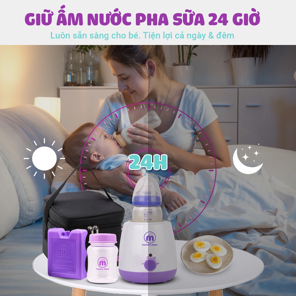 Máy Hâm Sữa Mama’s Choice, Hâm Nóng Sữa Thức Ăn Nhanh và Tiệt Trùng Đồ Dùng Cho Bé, Nhỏ Gọn Dùng Đi Du Lịch, BH 12 Tháng