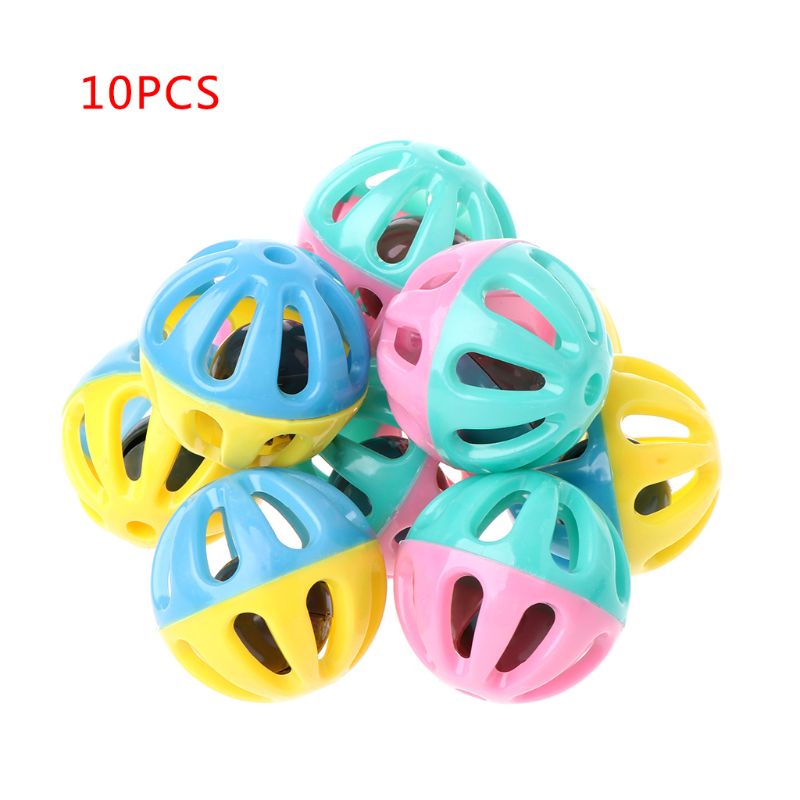 Set 10 quả bóng nhựa đồ chơi nhiều màu sắc cho thú cưng