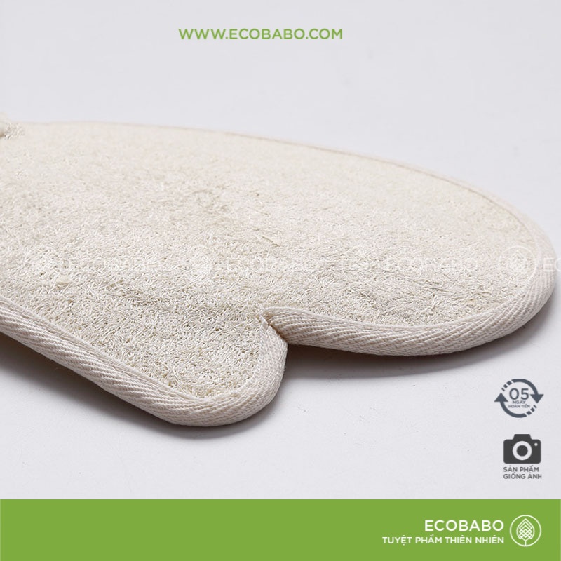 Găng tay tắm tẩy tế bào chết xơ mướp tự nhiên thân thiện - Ecobabo