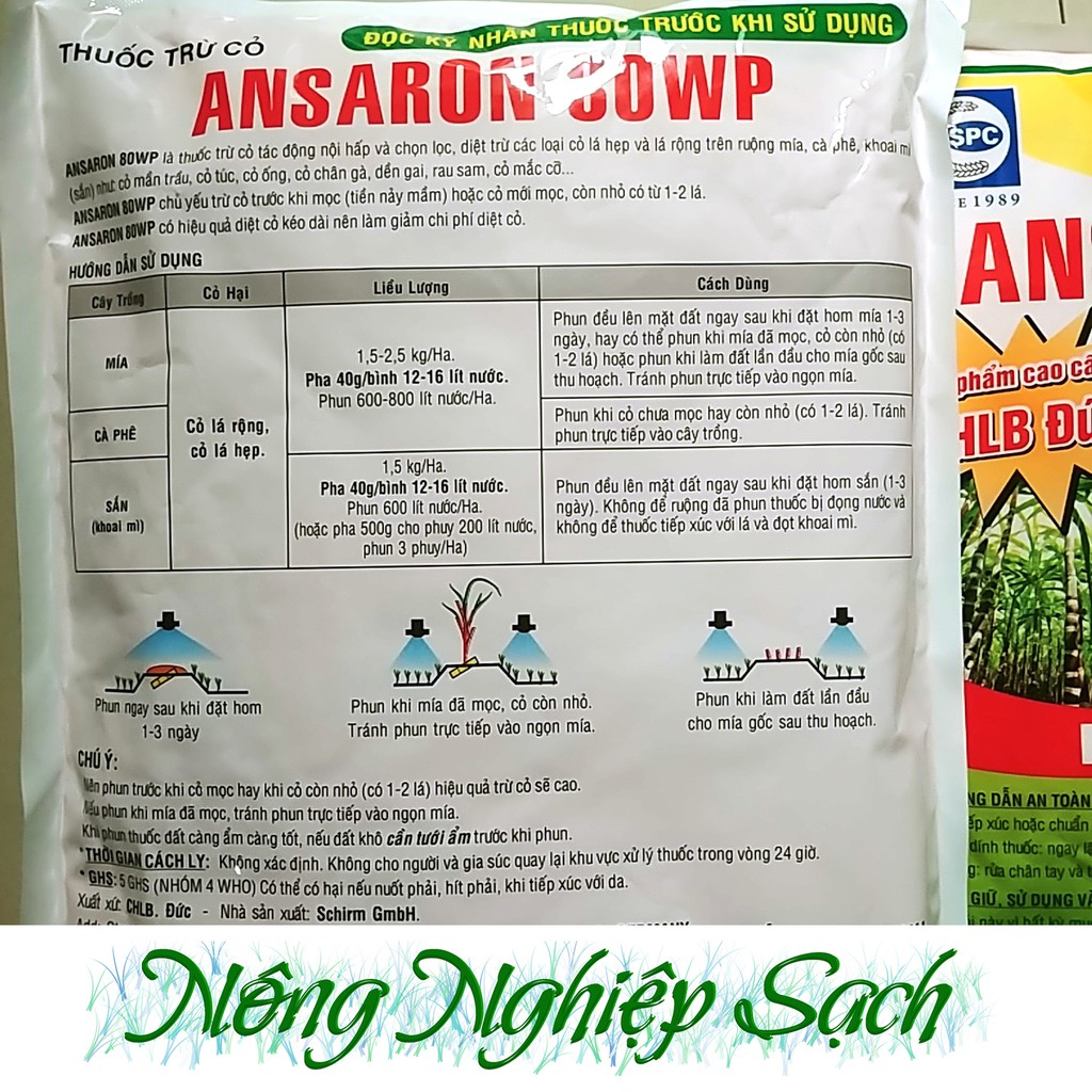 ANSARON 80WP Thuốc trừ cỏ, rong rêu không hại cho cây Gói 1Kg