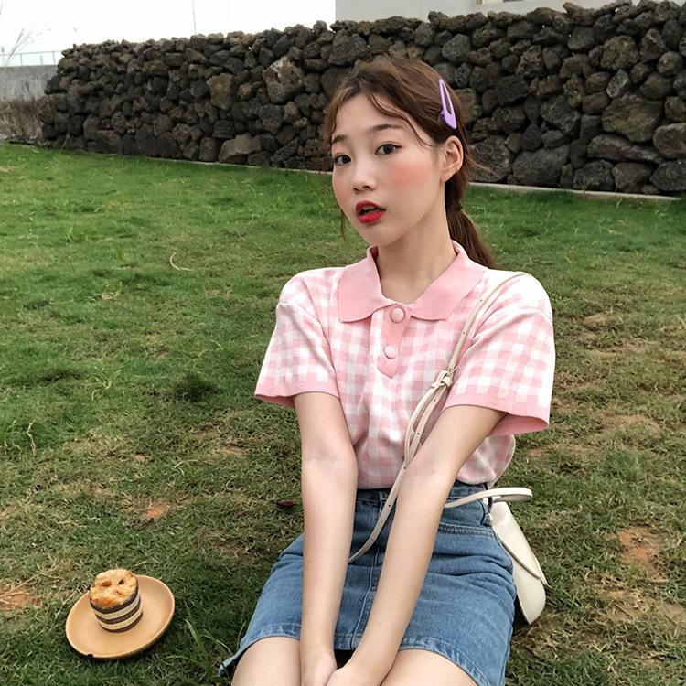 Áo Sơ Mi Ca Rô Ngắn Tay Thời Trang Dành Cho Nữ