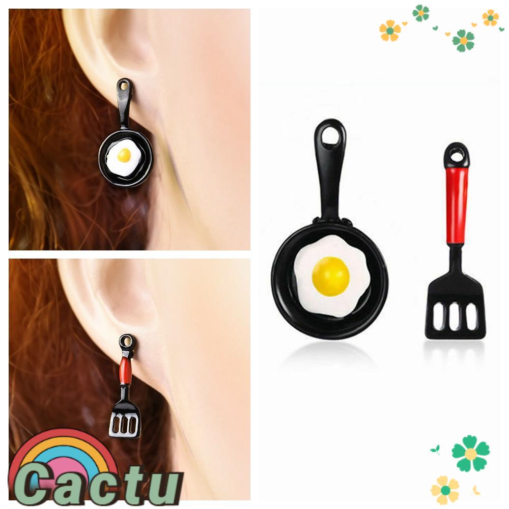 1 Cặp Khuyên Tai Dáng Thả Hình Trứng Chiên Phong Cách Hàn Quốc Thanh Lịch