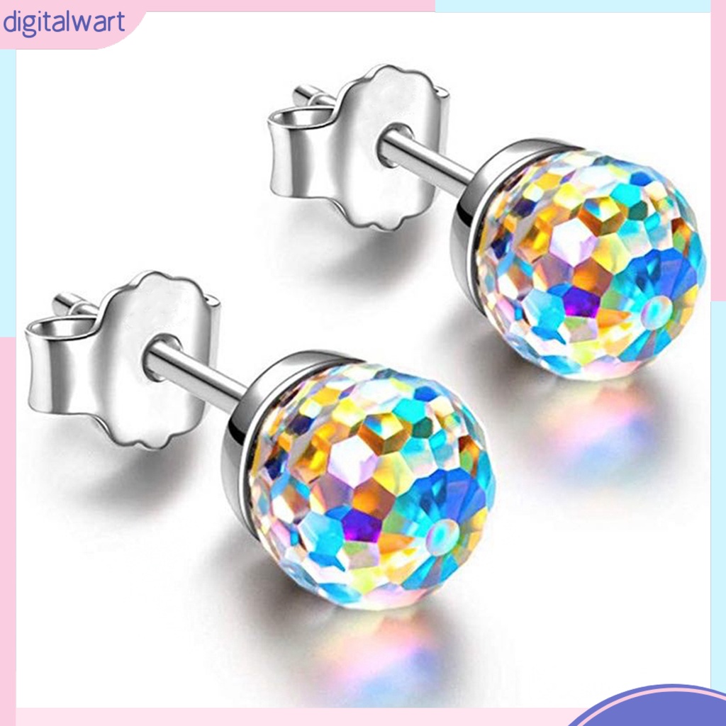 Đôi Khuyên Tai Hình Quả Cầu Pha Lê Giả Thời Trang Cho Nữ