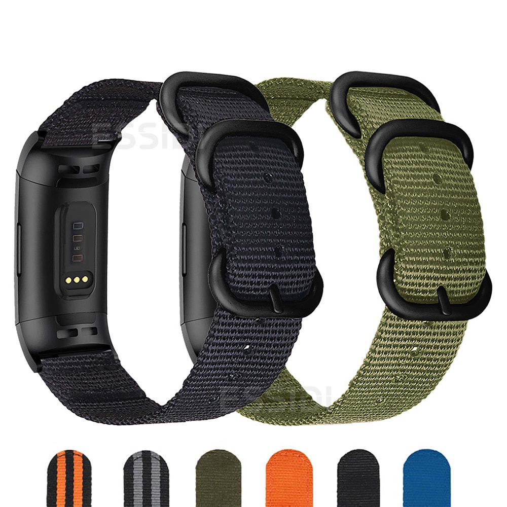 Dây Đeo Thay Thế Bằng Nylon Cho Đồng Hồ Fitbit Charge 5 4 3 2 3 4 se
