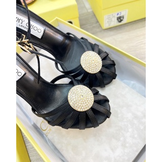 Sandal giọ hoa đá tròn gót nhọn fullbox