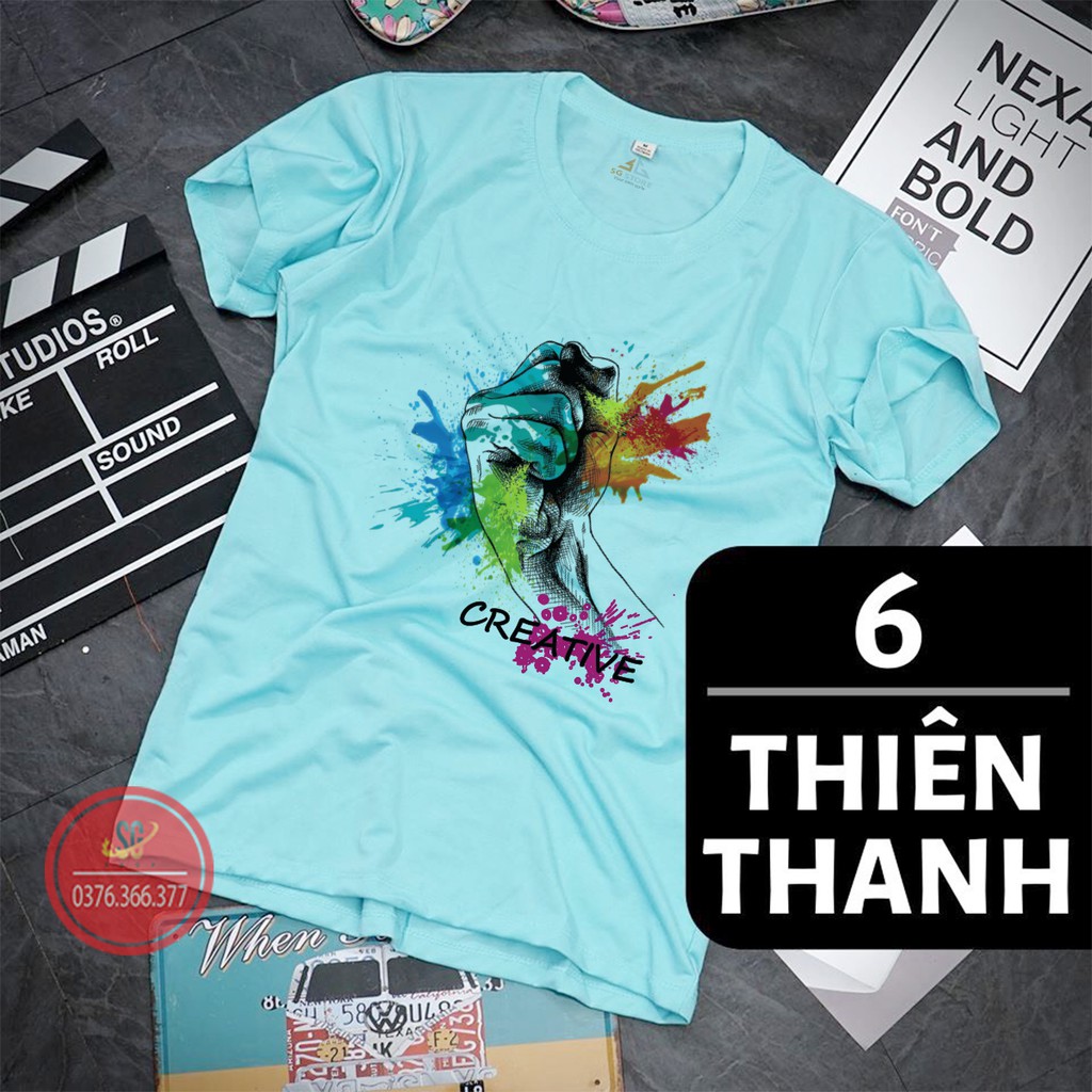 Áo thun cổ tròn tay ngắn - Thun cotton 4 chiều - Mẫu ngẫu nhiên | SGSTORE1